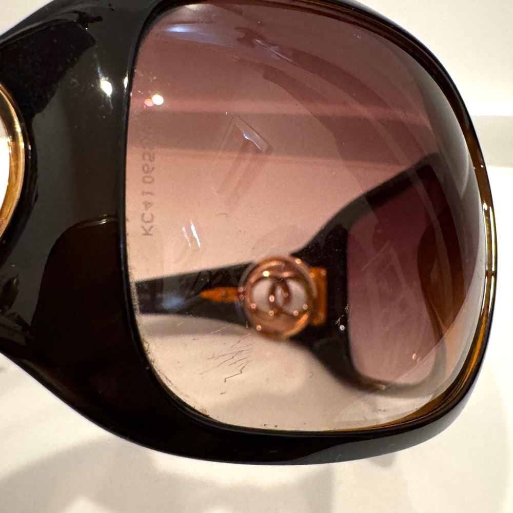 Chanel 6023 9934/13 Sunglasses, Dark Brown w/Gold CC Logo, gradient lenses, Case - Picture 8 of 9